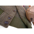 Leather And Felt Coat | Tailored to Your Size | Brown |  Wool Coat  | Leather Coat | Gifts For Men  99percenthandmade   