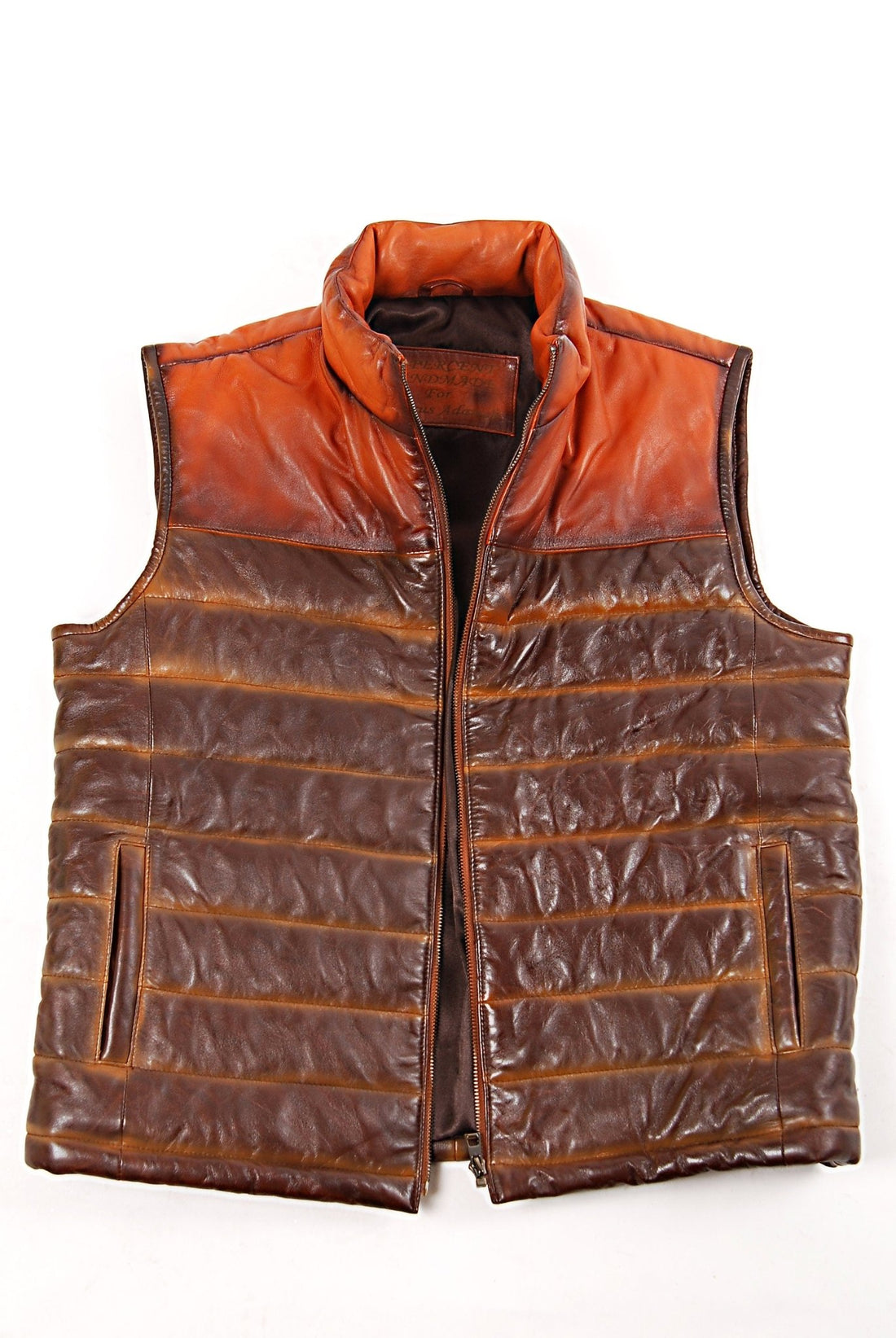 Leather Down Vest | Tailored to Your Size | Tan | Brown | Leather Vest | Sheepskin | lambskin | Gifts For Men  99percenthandmade   