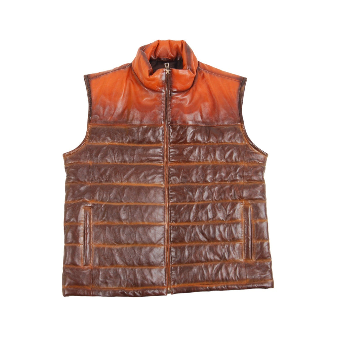 Leather Down Vest | Tailored to Your Size | Tan | Brown | Leather Vest | Sheepskin | lambskin | Gifts For Men  99percenthandmade   