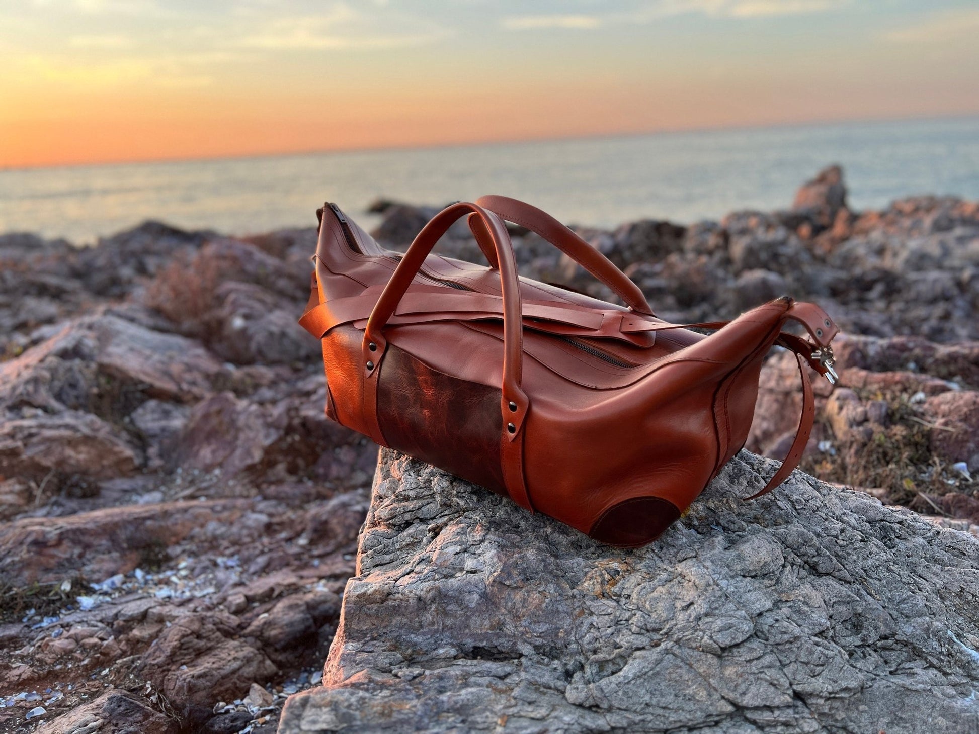 Mens Leather Duffle Bag Vintage