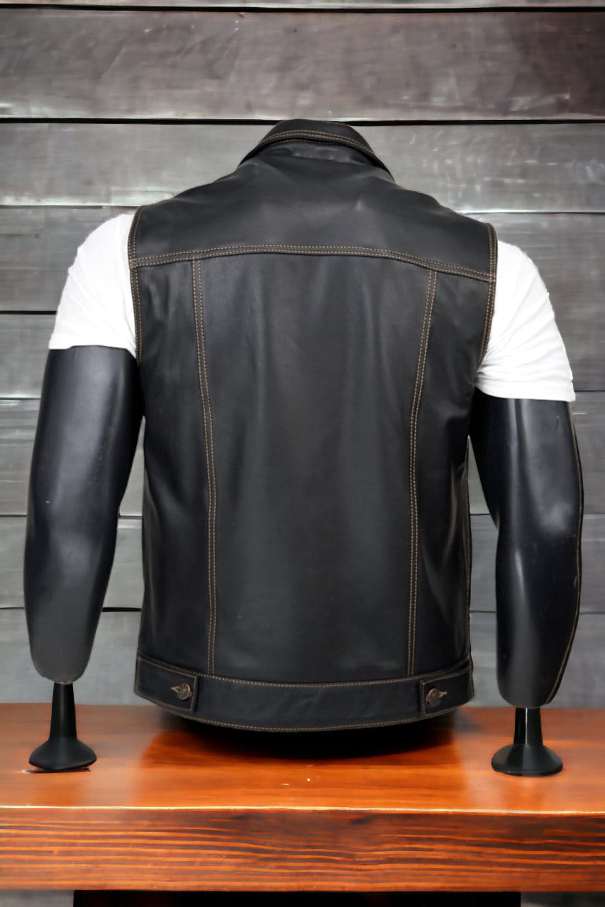 Leather Motorcycle Vest | Biker Vest | Leather Vest with Gun Pockets | Tailored to Your Size | Handmade | Cowhide skin | Sheepskin | Gifts  99percenthandmade   