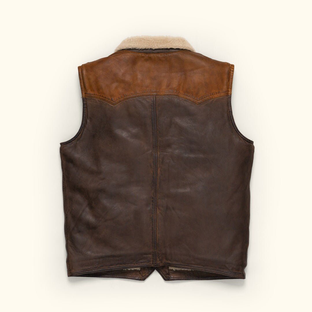 Leather | Sherpa Vest | Sherpa Jacket | Tailored to Your Size | Tan | Brown | Sheepskin | lambskin | Gifts For Men  99percenthandmade   