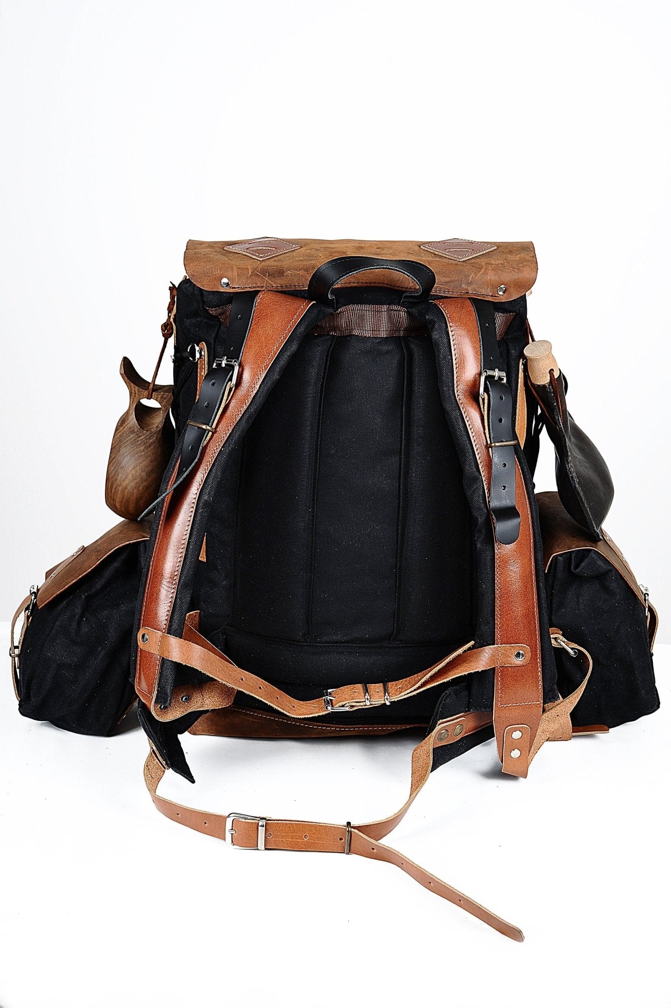 Limited Camping Backpack with 2 detachable side bag  30 Liter to 80 liter options Black Brown Green Options  99percenthandmade   