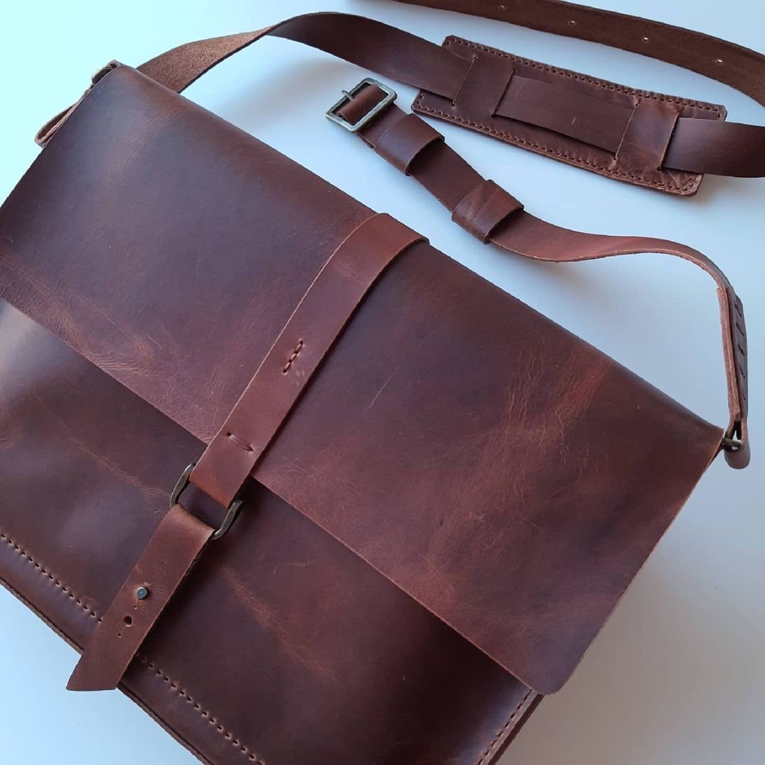 Limited Elegant Handmade Leather Purse Crossbody Suitable For Laptop  | Leather Bag | Leather Purse Crossbody  | For Special Discont PM Me  99percenthandmade Tobacco  