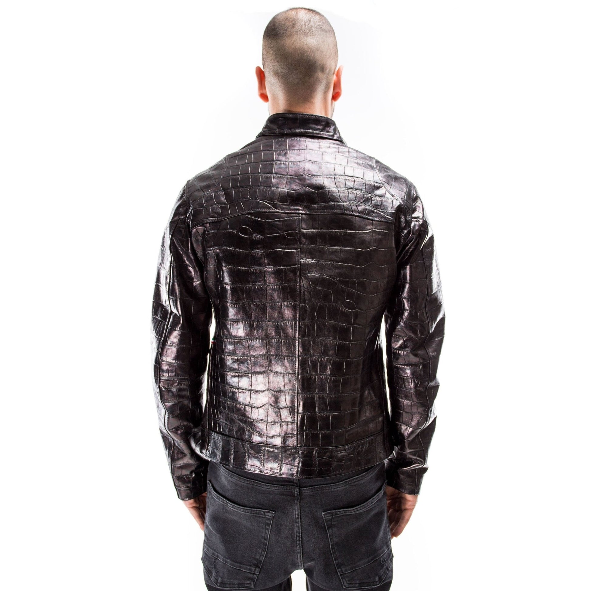 Genuine Alligator Crocodile premium leather skin jacket for men