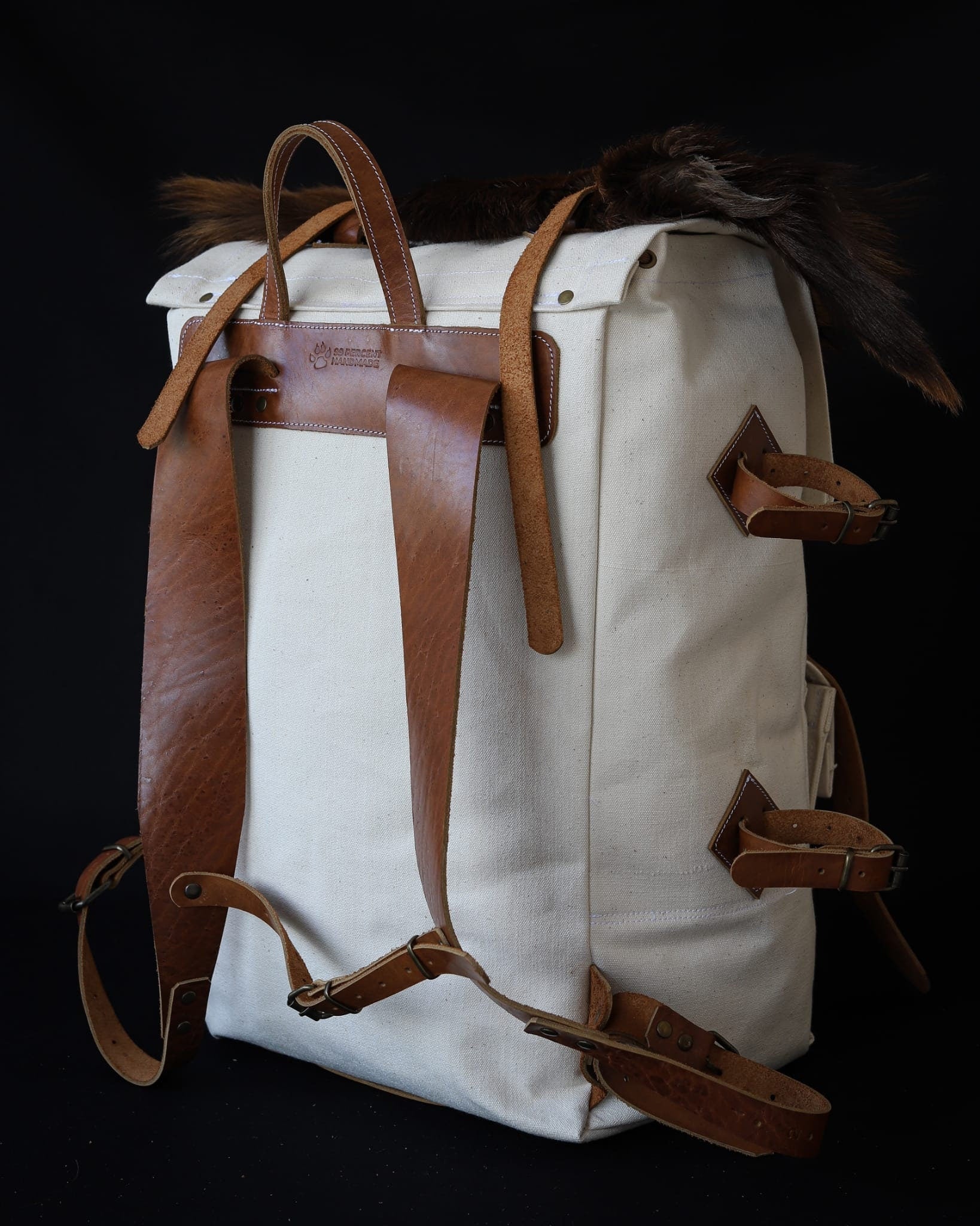 Model Name : Artemis Template | Custom Leather-Canvas Backpack with Canvas Flap, You can Redesign-Customize the item | 30 Liter to 80 Liter Options bushcraft backpack - camping backpack - hiking backpack 99percenthandmade   