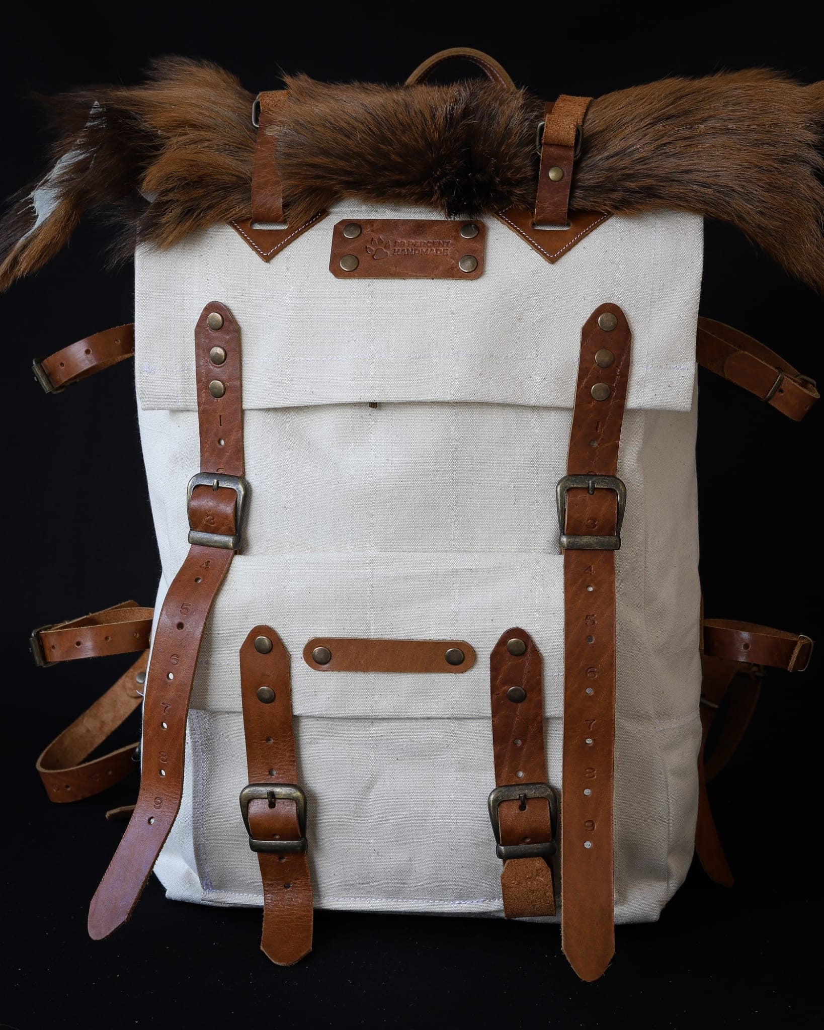 Model Name : Artemis Template | Custom Leather-Canvas Backpack with Canvas Flap, You can Redesign-Customize the item | 30 Liter to 80 Liter Options bushcraft backpack - camping backpack - hiking backpack 99percenthandmade   