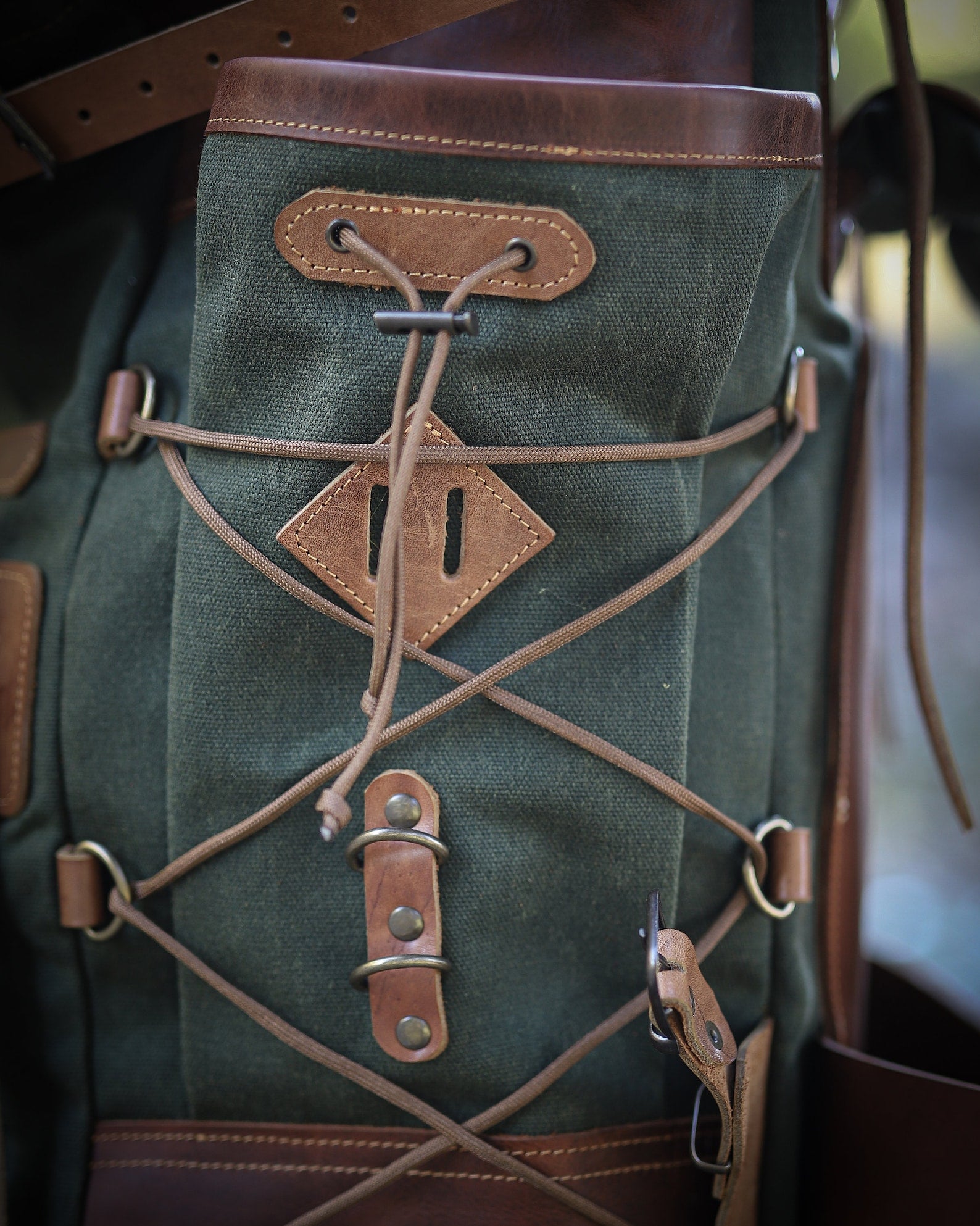 Model Name : Babylon Beige | Custom Leather-Canvas Backpack with Leather Flap, You can Redesign-Customize the item | 30 Liter to 80 Liter Options (Many variants Photos)) bushcraft - camping - hiking backpack 99percenthandmade   