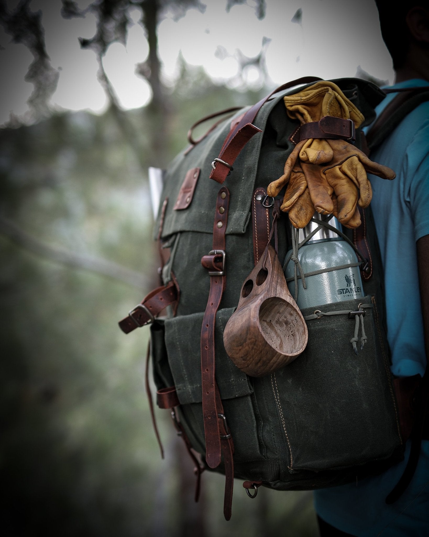 Brown Bushcraft, Camping, Hiking, Rucksack-Backpack – 99percenthandmade