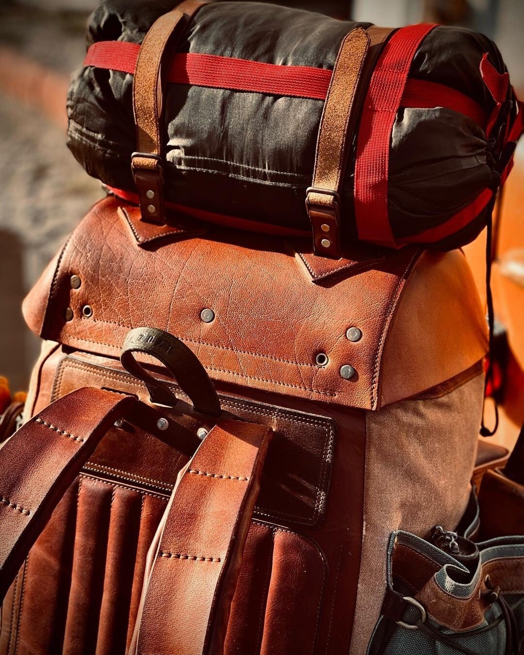 Only 1 Pieces Left Discount 799 to 599, Handmade Leather and Waxed Backpack for Travel, Camping | inside 45 Liter | Personalization  99percenthandmade   