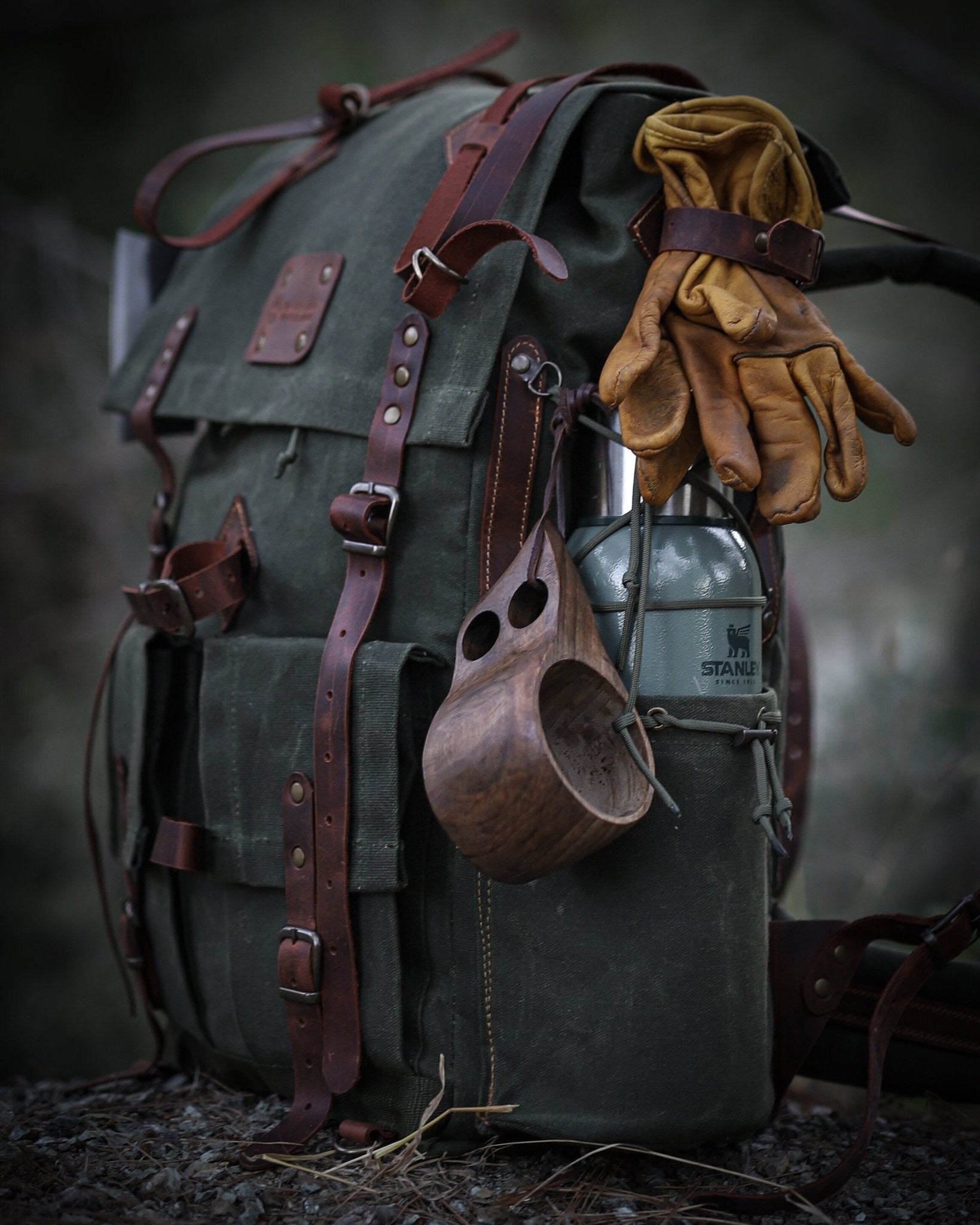 Only 10 Pieces With 3 Colour, Handmade Leather and Waxed Canvas Backpack for Travel, Camping | 50 Liter | Personalization  for your request  99percenthandmade   