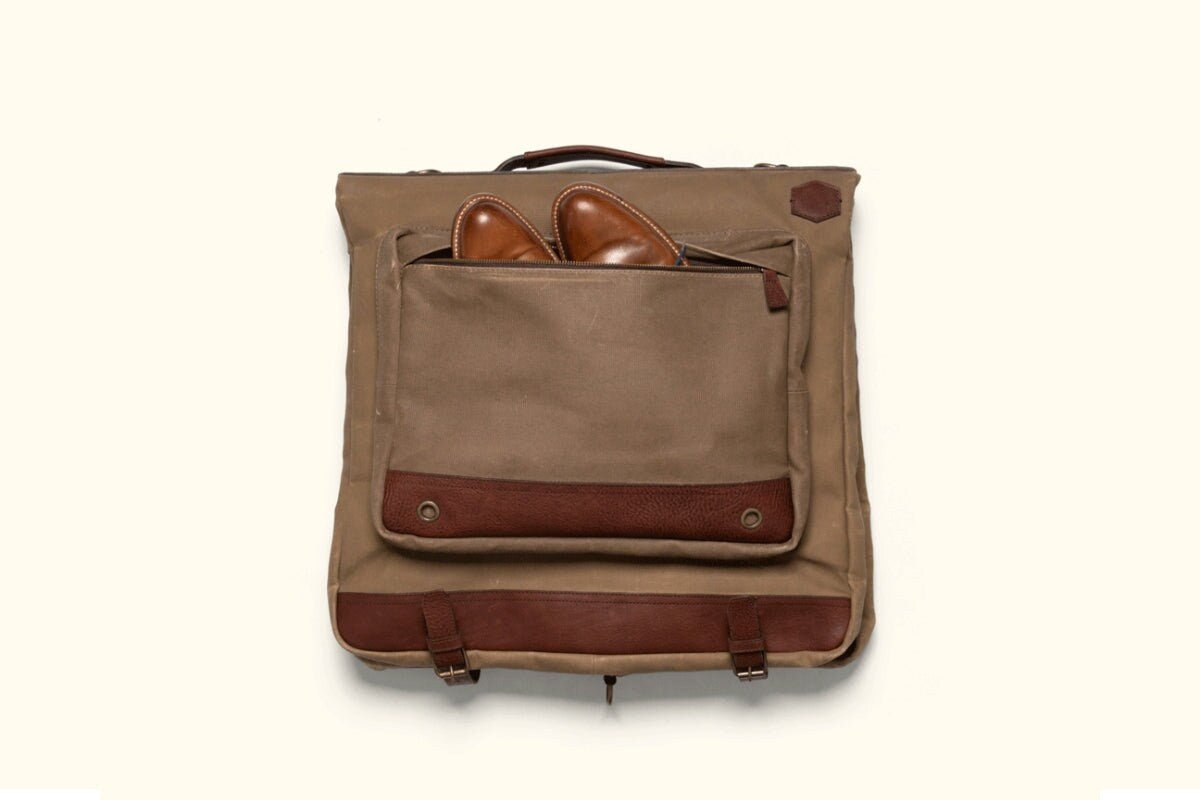 Personalized | Leather | Canvas | Suit Carrier | Dress or Garment Carrier with Initials | Garment Bag | Groomsmen Gift |  99percenthandmade   