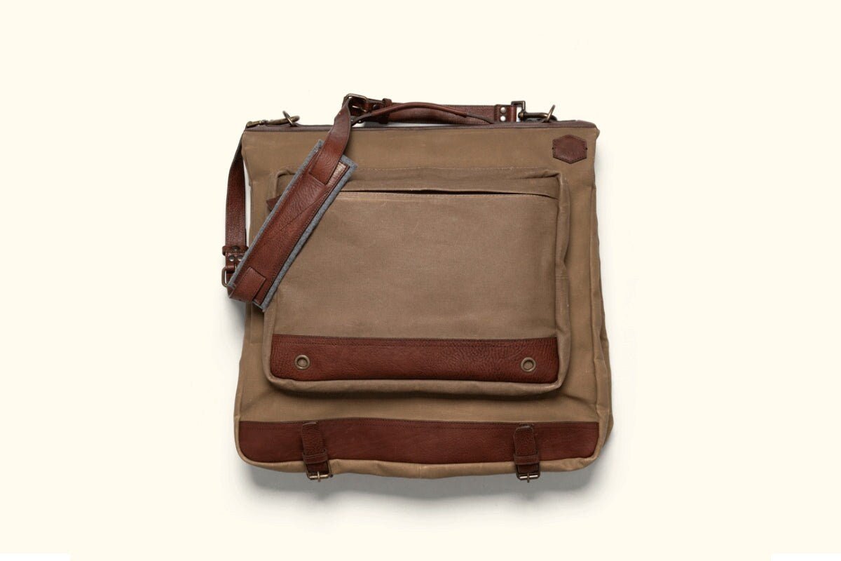 Personalized | Leather | Canvas | Suit Carrier | Dress or Garment Carrier with Initials | Garment Bag | Groomsmen Gift |  99percenthandmade   