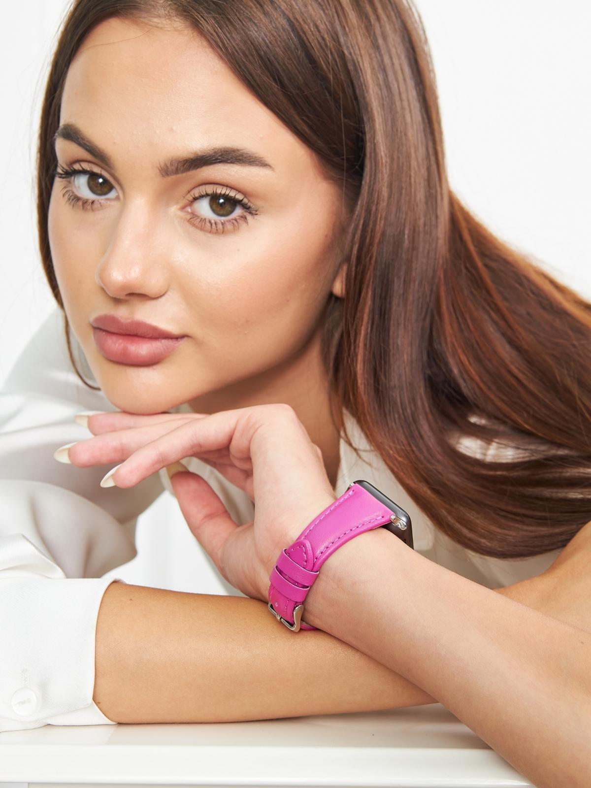Pink Leather Apple Watch Slim Strap 99percenthandmade