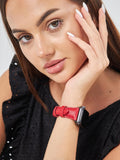 Red Leather Apple Watch Extra Slim Strap  99percenthandmade   