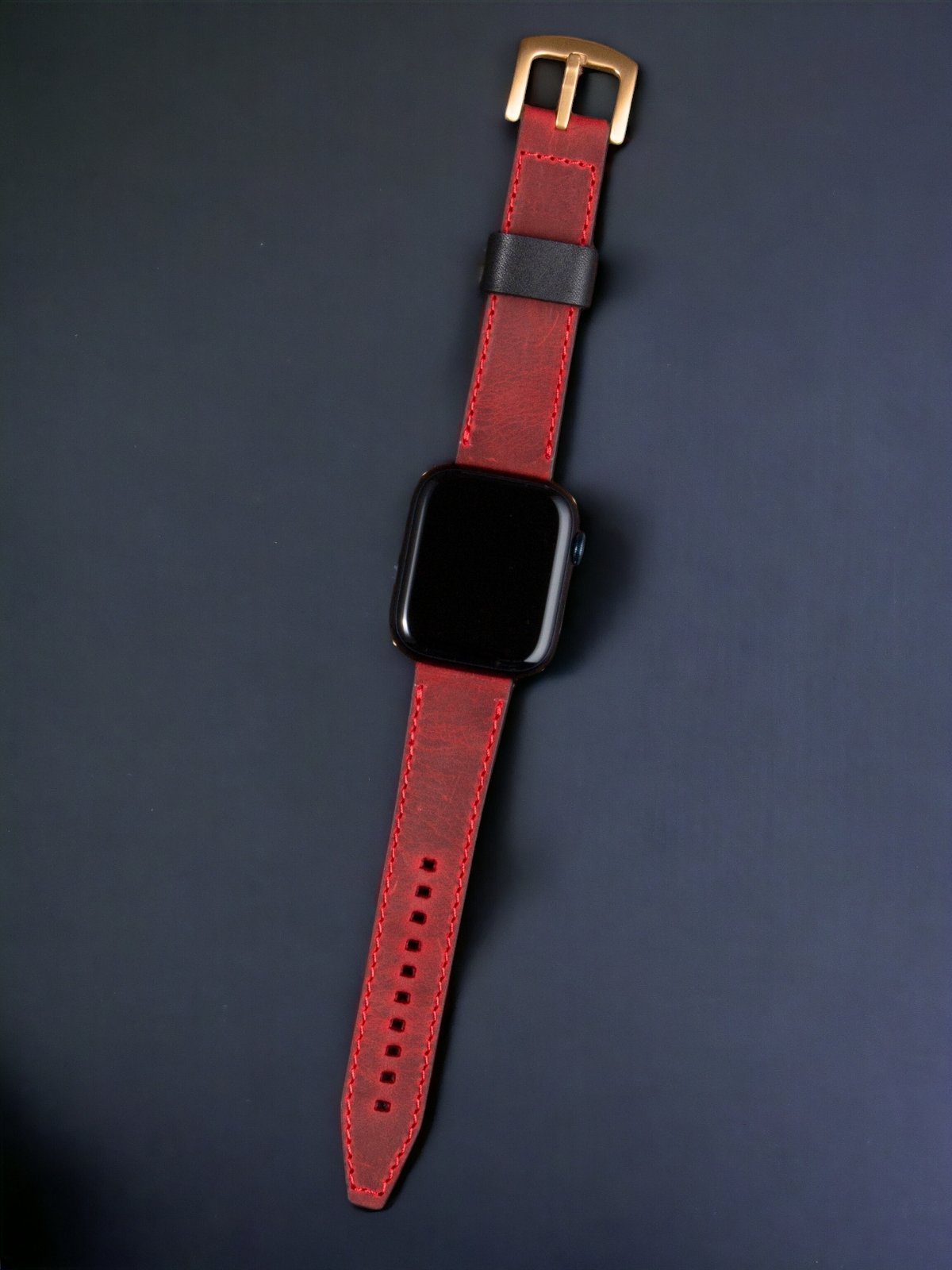 Red Leather Apple Watch Extra Strap  99percenthandmade   