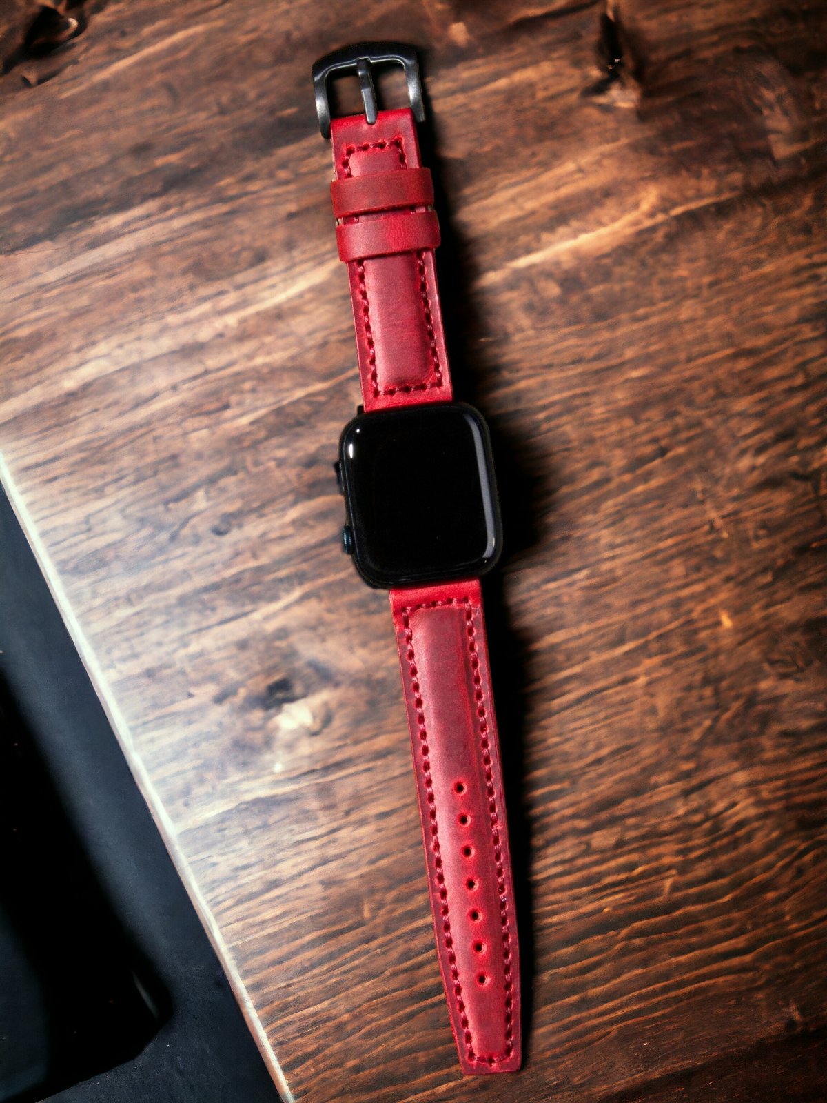 Red Leather Apple Watch Extra Strap  99percenthandmade   