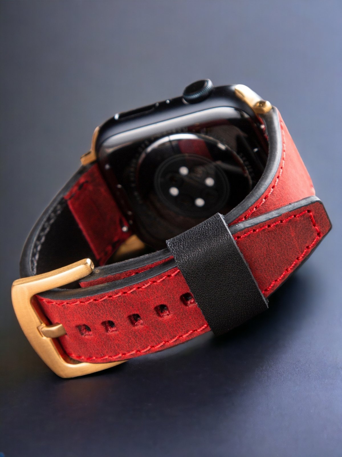 Red Leather Apple Watch Extra Strap  99percenthandmade   