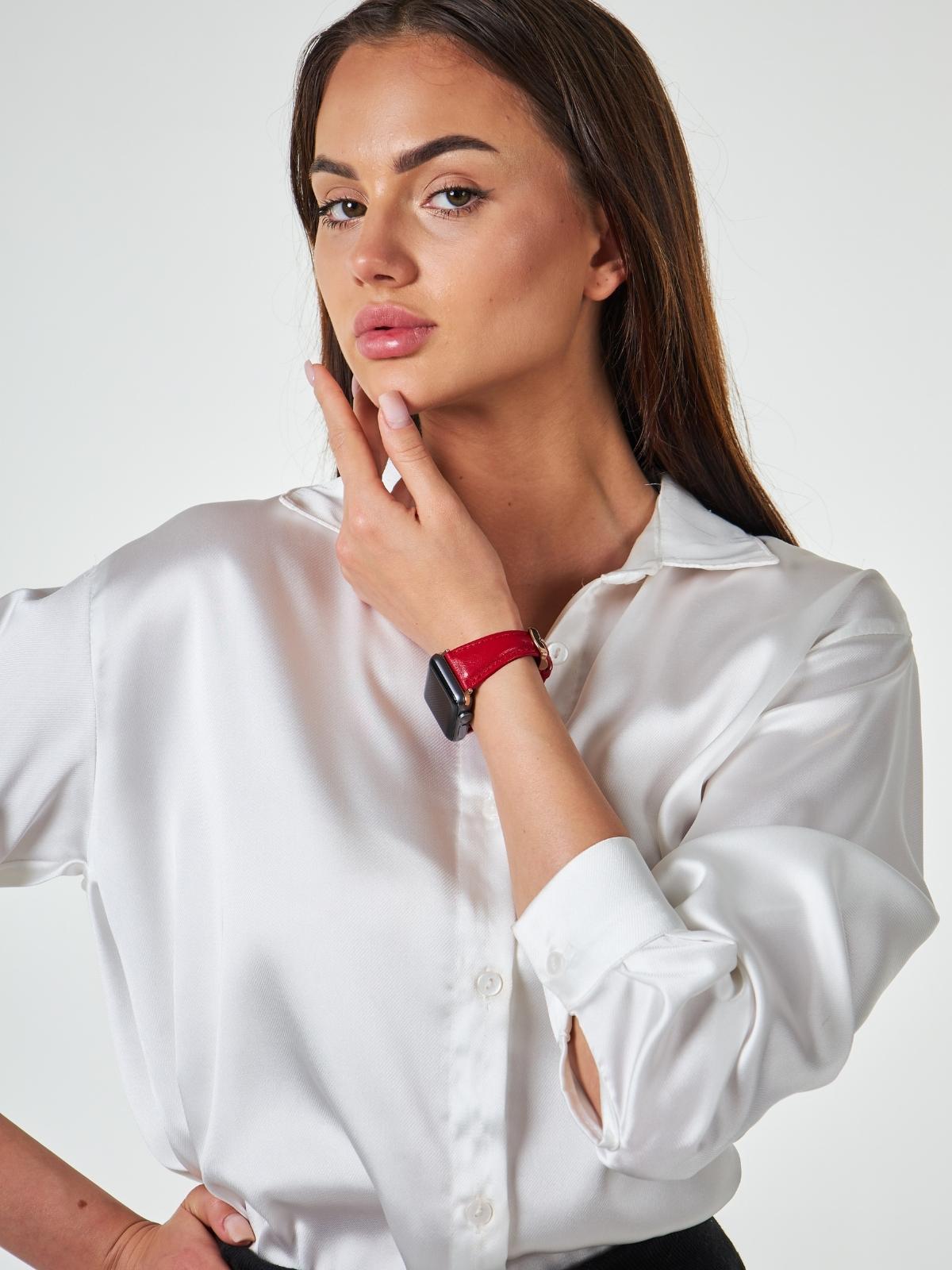 Red Leather Apple Watch Slim Strap  99percenthandmade   