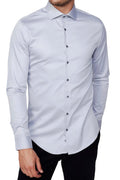 Slim Fit Long Sleeve Cotton Satin Grey Shirt 99percenthandmade   