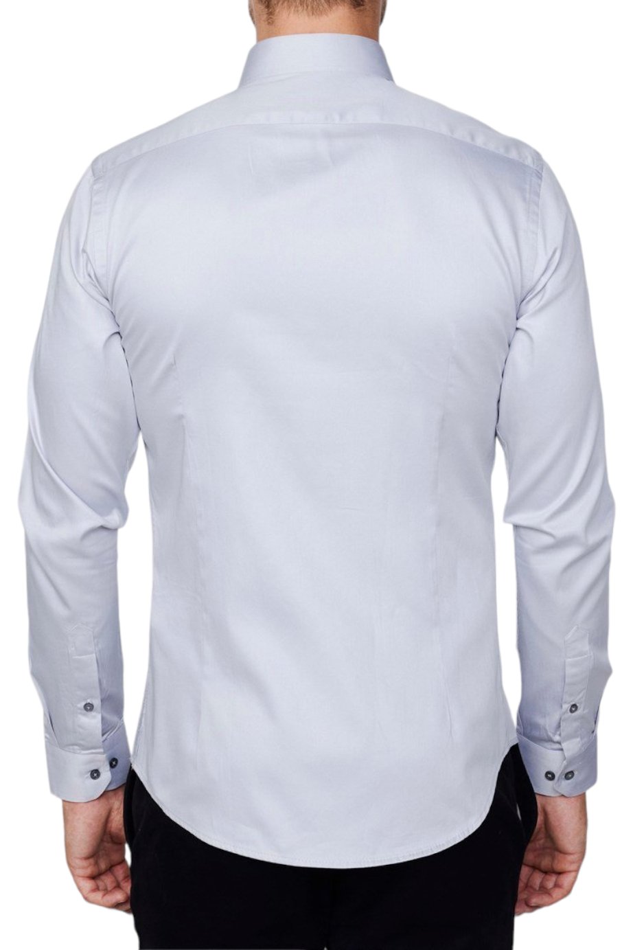 Slim Fit Long Sleeve Cotton Satin Grey Shirt 99percenthandmade   