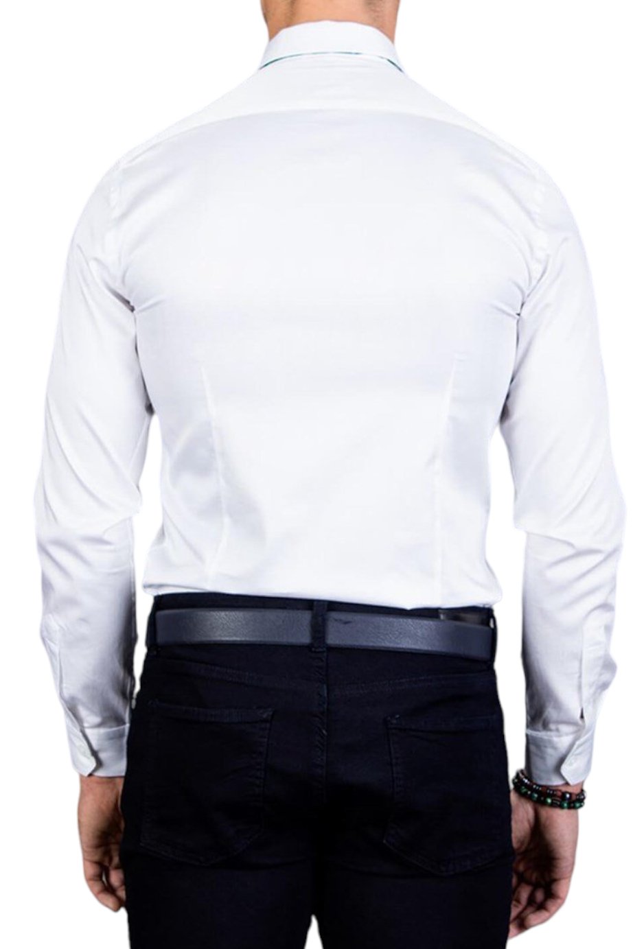 Slim Fit Long Sleeve Cotton Satin White Shirt 99percenthandmade   