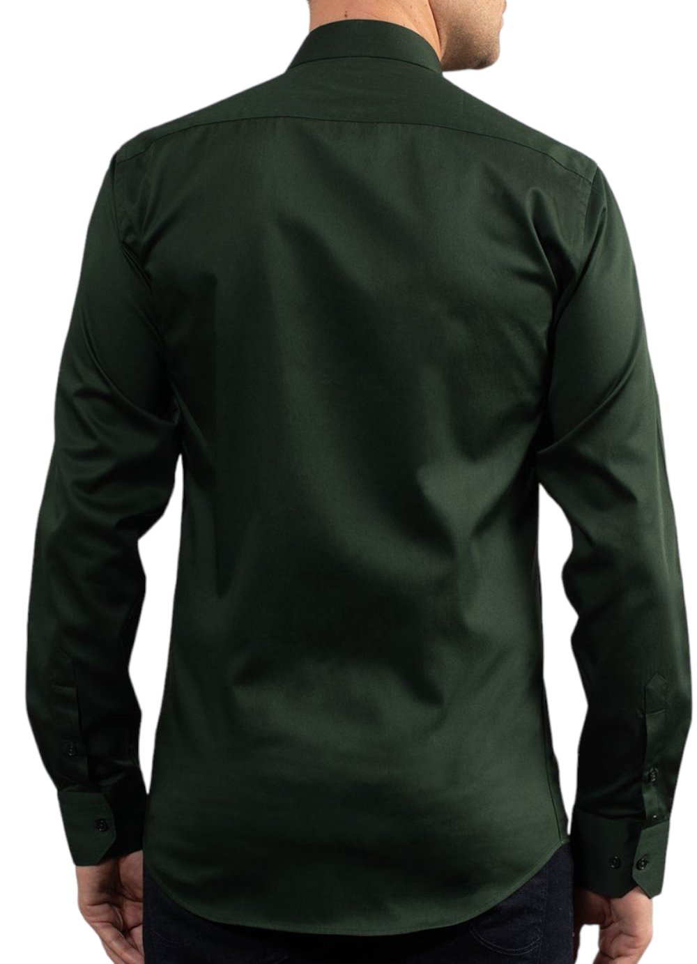 Slim Fit Long Sleeve Satin Green Shirt 99percenthandmade   