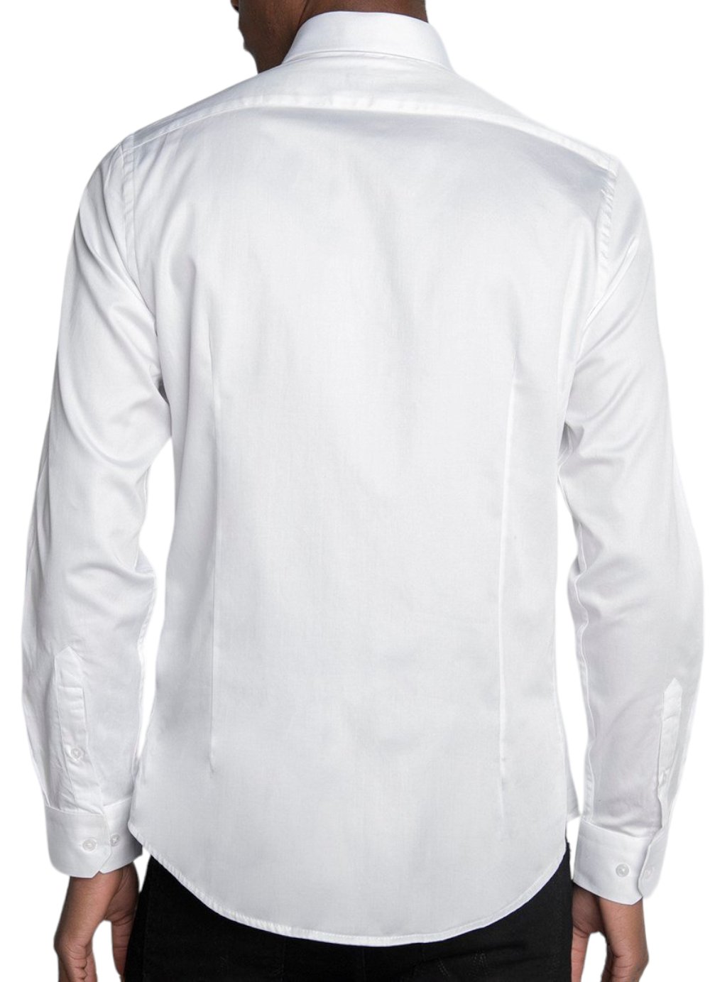 Slim Fit Long Sleeve Satin White Shirt 99percenthandmade   
