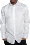 Slim Fit Long Sleeve Satin White Shirt 99percenthandmade   