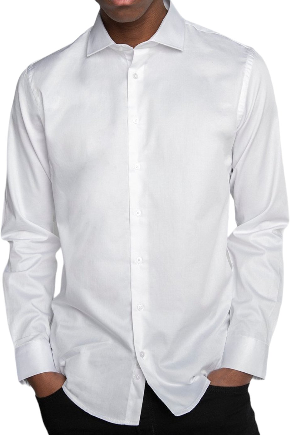 Slim Fit Long Sleeve Satin White Shirt 99percenthandmade   