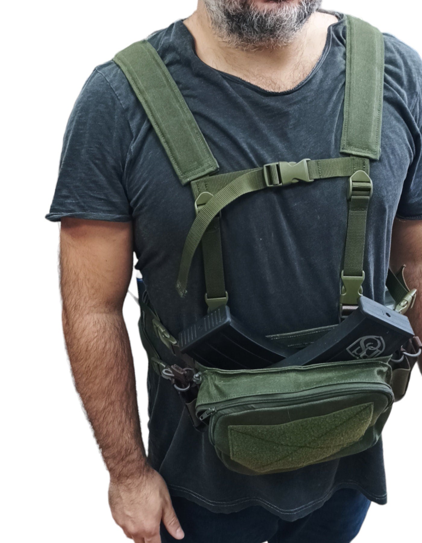 Chest Rig With Backpack Tactical Chest Bag Chest rig Flatpack Set, Handmade leather and canvas ...