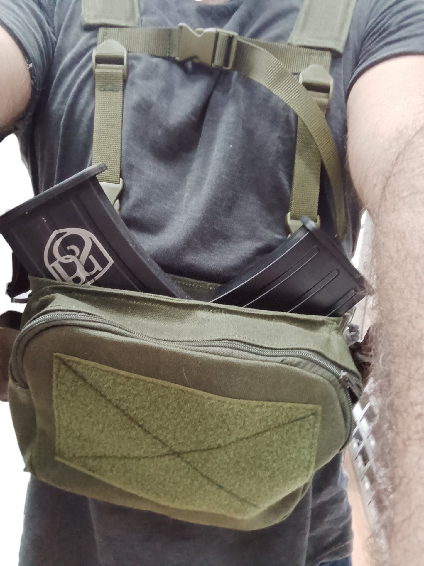 Tactical Chest Bag Chest rig Flatpack Set, Handmade leather and canvas  99percenthandmade   