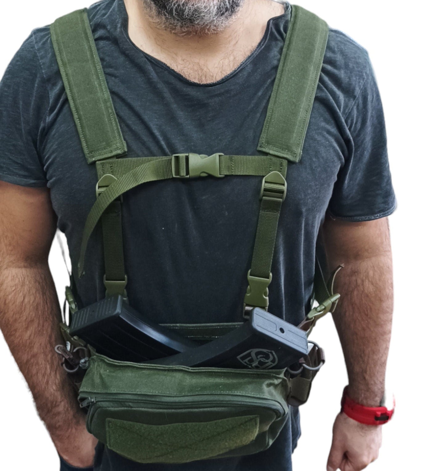 Tactical Chest Bag Chest rig Flatpack Set, Handmade leather and canvas  99percenthandmade   