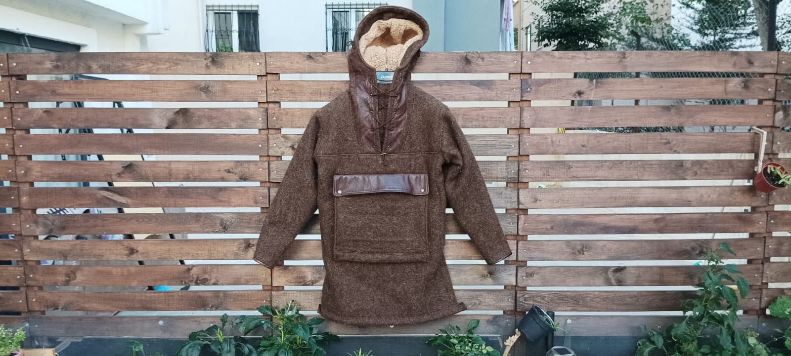 Tailormade Bespoke Brown Anorak with leather details, You will be ready for adventure, Best Protection For Cold, Full Handmade  99percenthandmade   