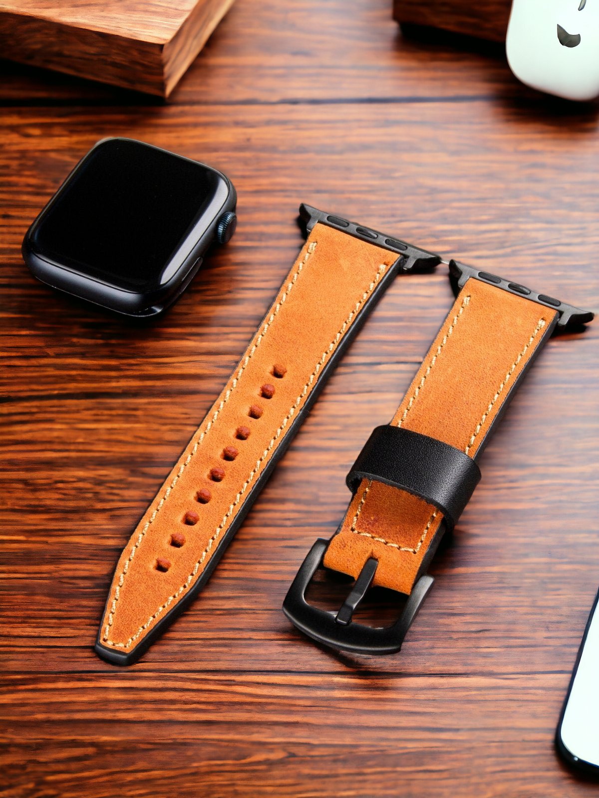 Tan Leather Apple Watch Extra Strap  99percenthandmade   