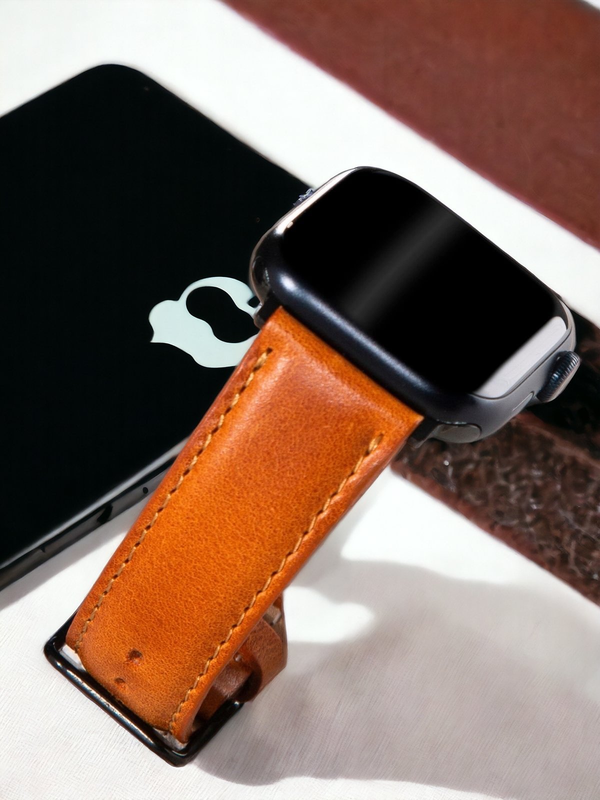 Tan Leather Apple Watch Strap  99percenthandmade   