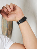 VegTan Black Leather Apple Watch Strap  99percenthandmade   