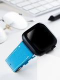 VegTan Blue Leather Apple Watch Strap  99percenthandmade   