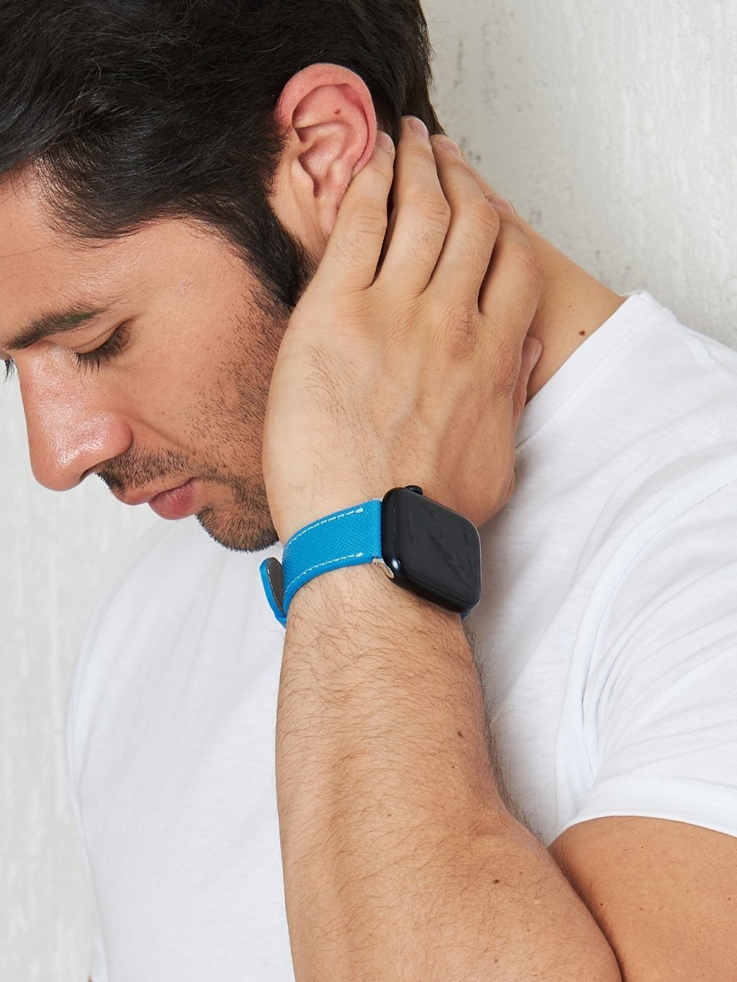 VegTan Blue Leather Apple Watch Strap  99percenthandmade   