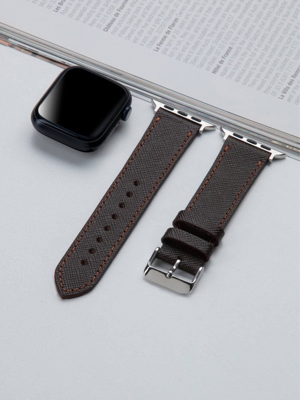VegTan Brown Leather Apple Watch Strap  99percenthandmade   