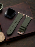 VegTan Green Leather Apple Watch Strap  99percenthandmade   