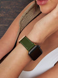 VegTan Green Leather Apple Watch Strap  99percenthandmade   