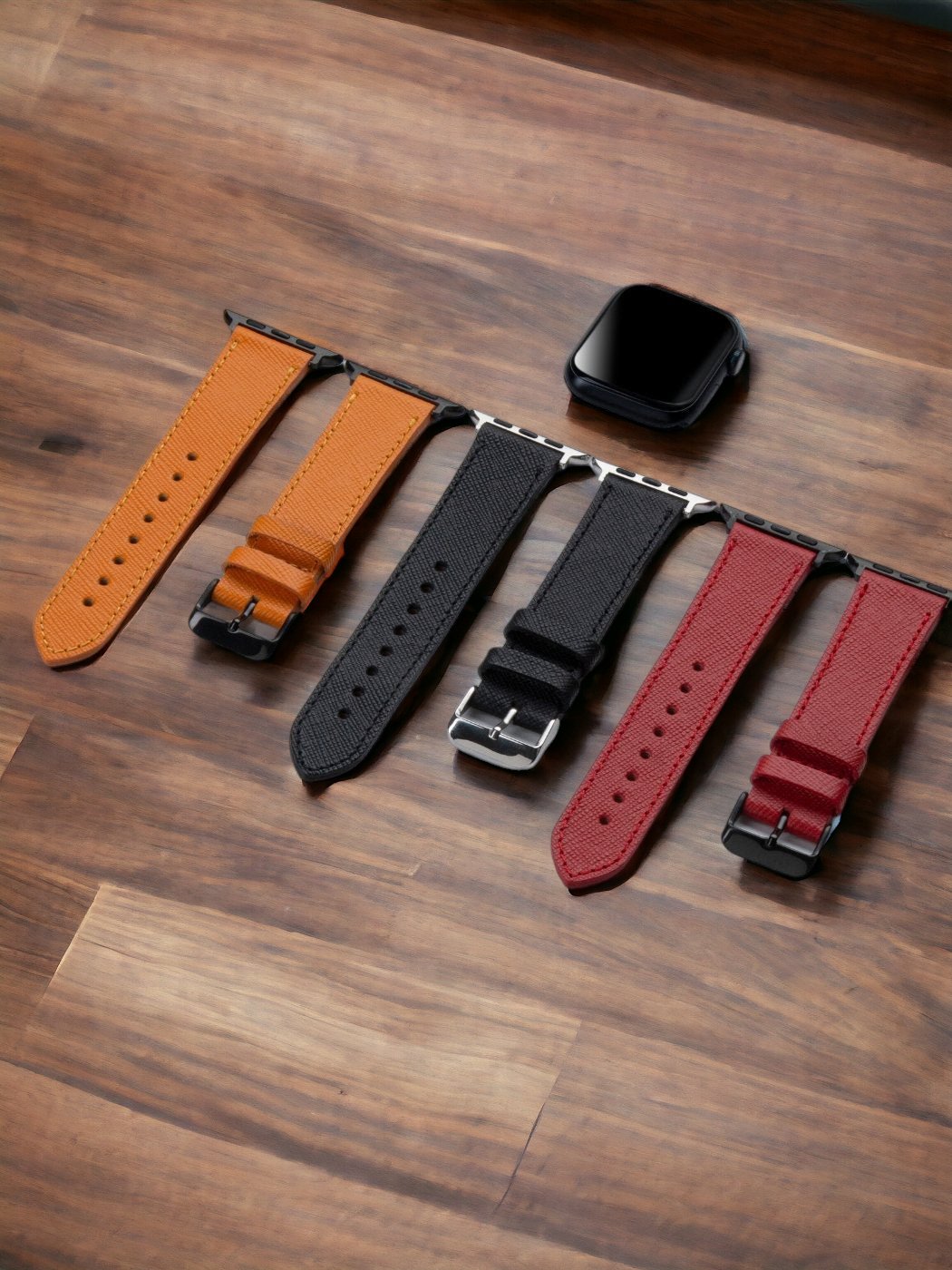 VegTan Red Leather Apple Watch Strap  99percenthandmade   