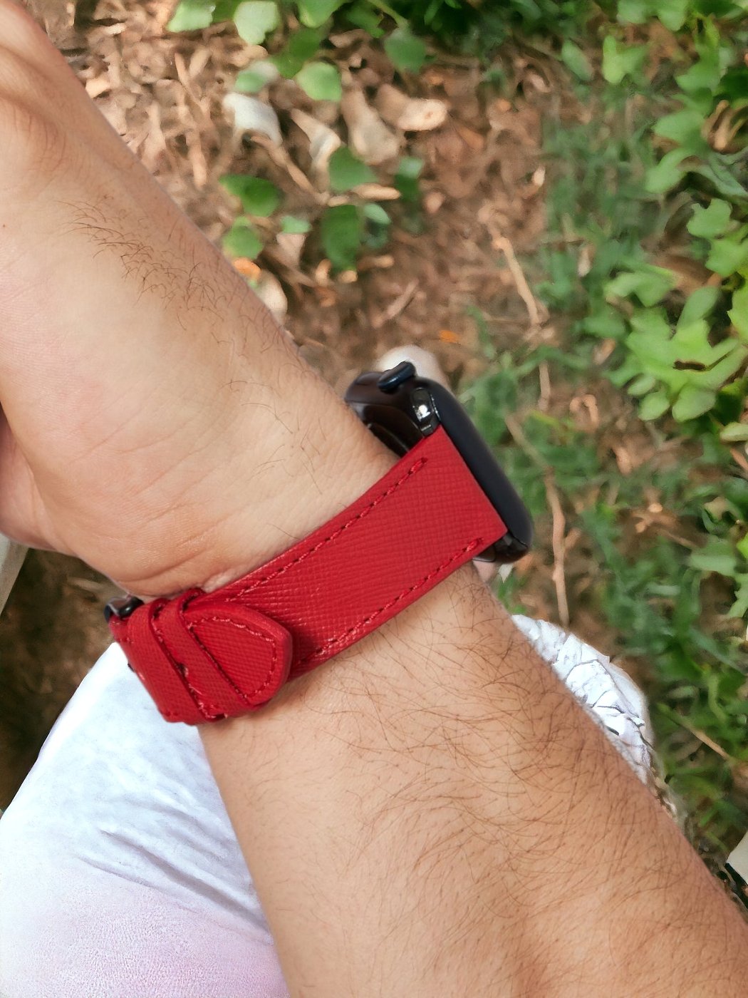VegTan Red Leather Apple Watch Strap  99percenthandmade   
