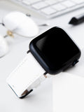 VegTan White Leather Apple Watch Strap  99percenthandmade   
