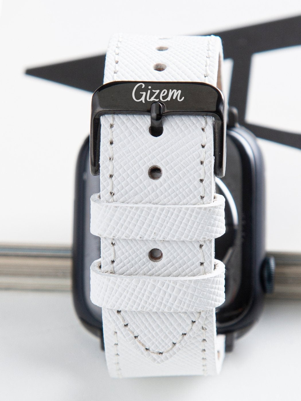 VegTan White Leather Apple Watch Strap  99percenthandmade   
