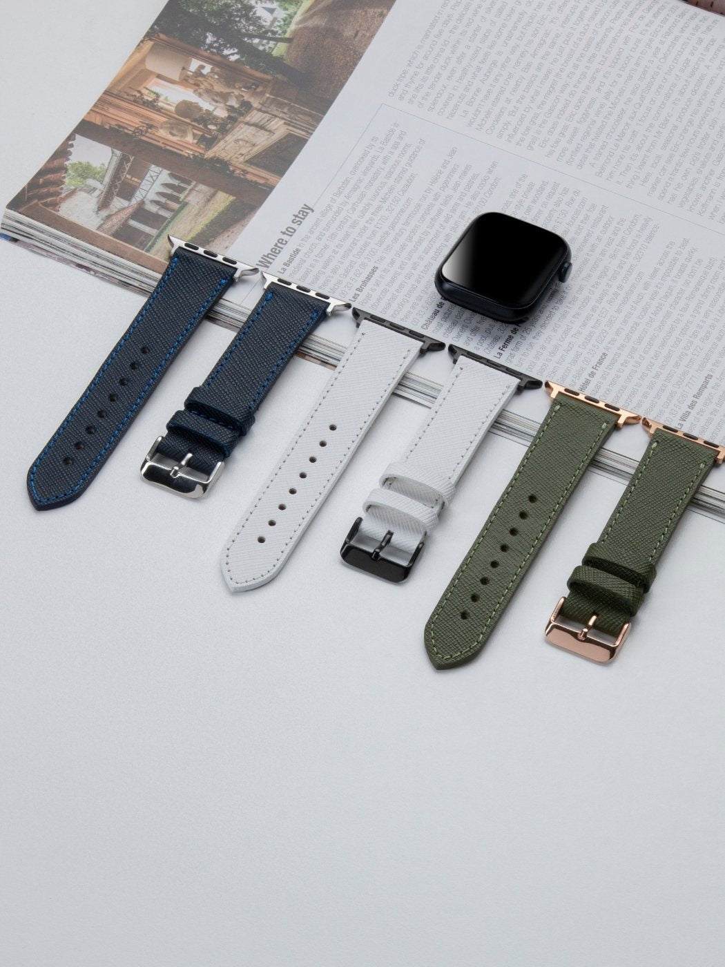 VegTan White Leather Apple Watch Strap  99percenthandmade   
