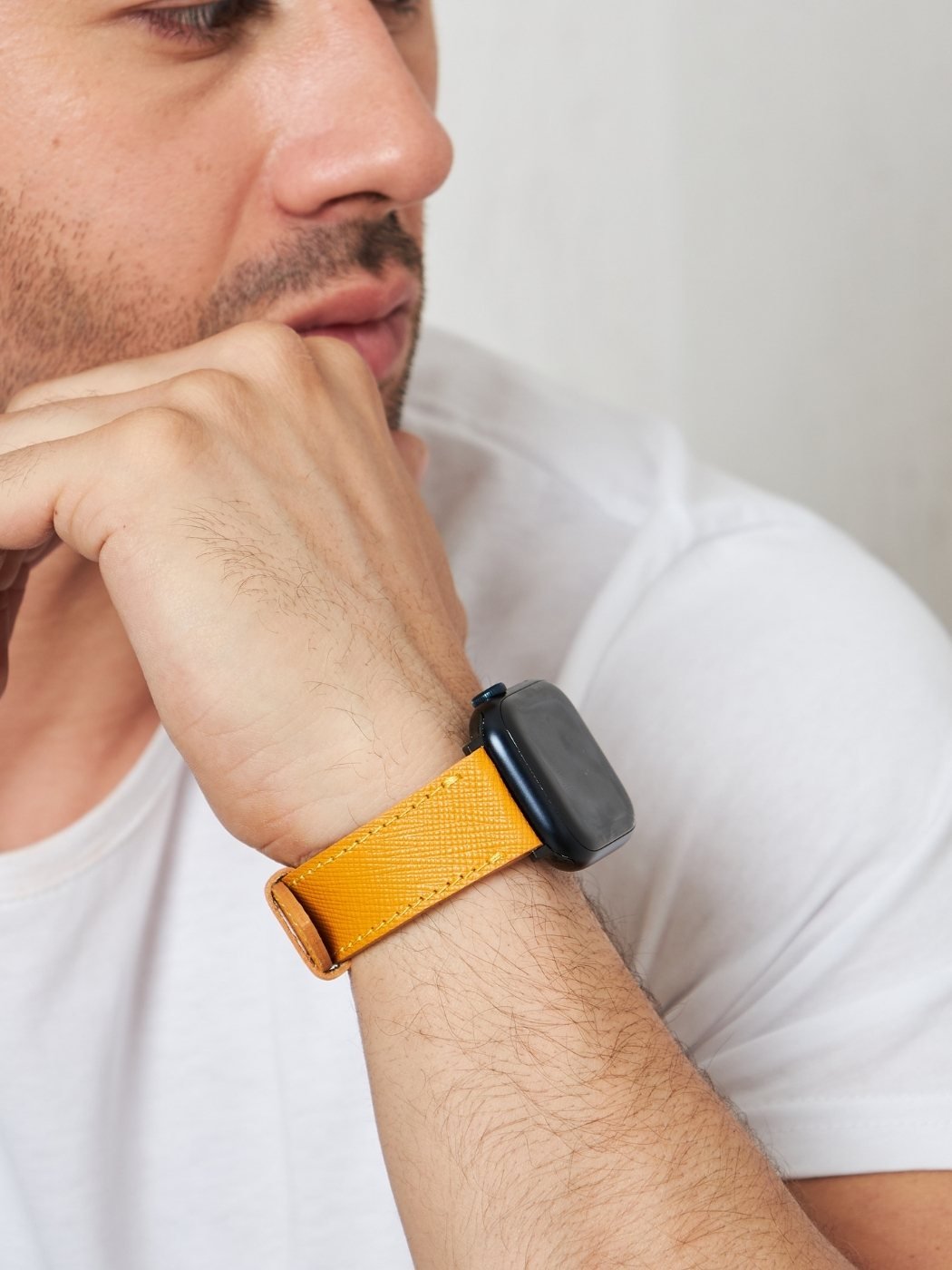 VegTan Yellow Leather Apple Watch Strap  99percenthandmade   