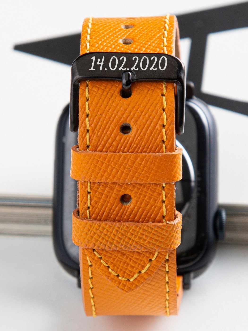 VegTan Yellow Leather Apple Watch Strap  99percenthandmade   