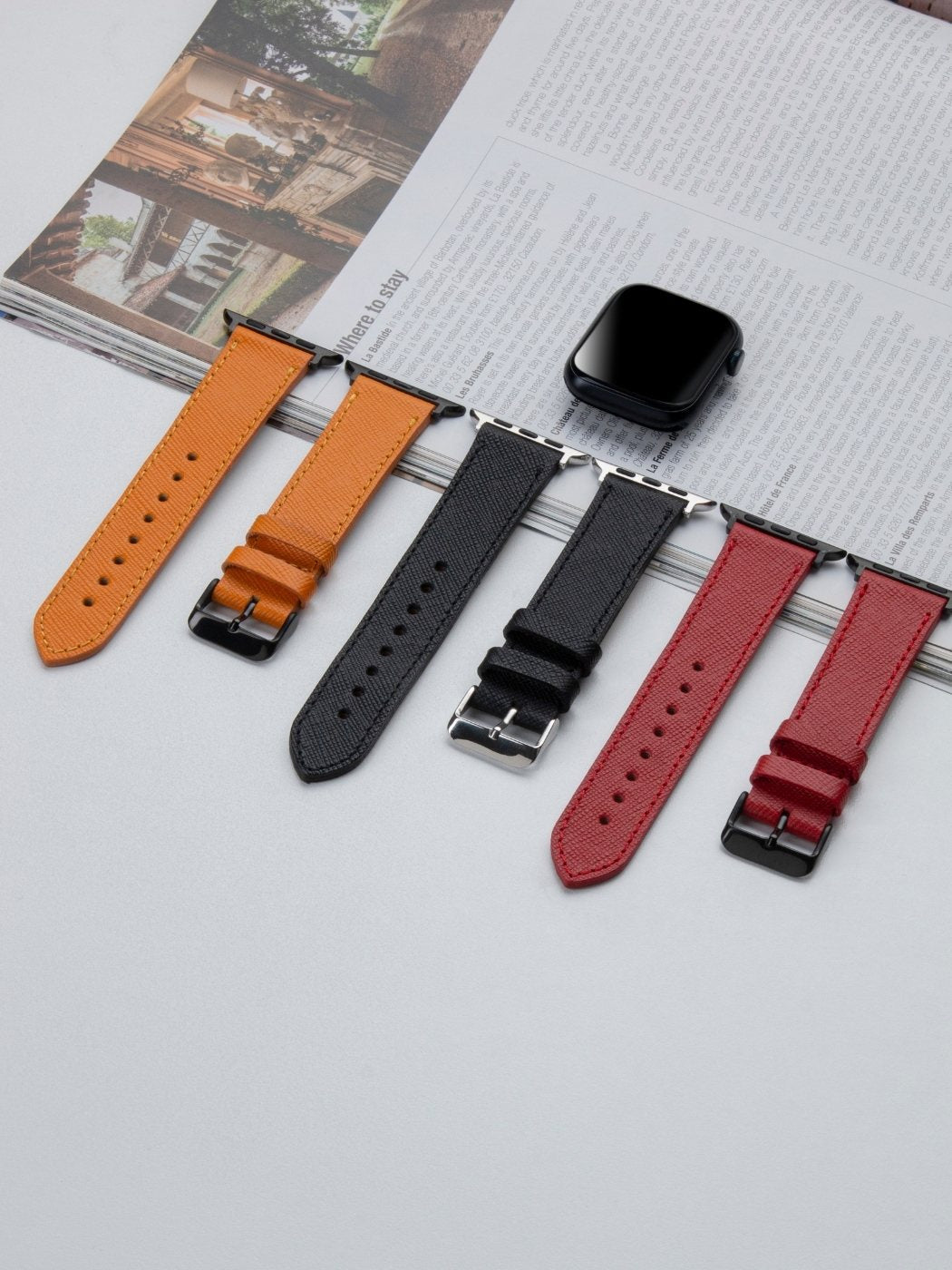 VegTan Yellow Leather Apple Watch Strap  99percenthandmade   